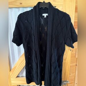 Croft & Barrow Women’s Wrap Cardigan. Black. Size Large. Short Sleeve